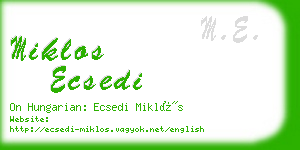 miklos ecsedi business card